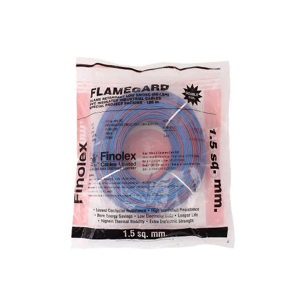 Finolex wire coil pack showing the printed grade and size markings